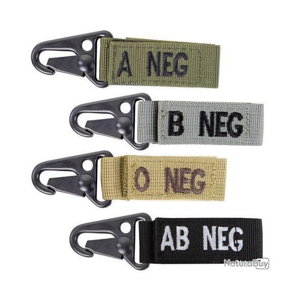Porte Cl Groupe Sanguin AB- / AB NEG Noir - 1 pice