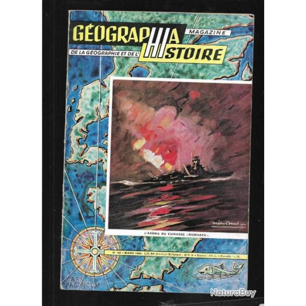 gographia magazine de la gographie et de l'histoire 1955-57-1960-1962 , bismarck, pearl harbor,