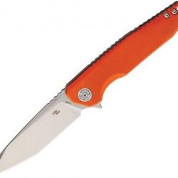 Couteau CH Knives Orange Lame Tanto Acier D2 Manche G-10 Linerlock Clip CH3004OR