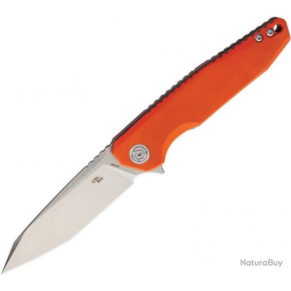 Couteau CH Knives Orange Lame Tanto Acier D2 Manche G-10 Linerlock Clip CH3004OR