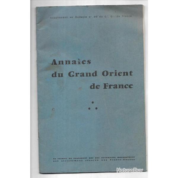 franc-maonnerie annales du grand orient de france et carte d'invitation , peu courant