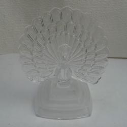 sculpture paon en cristal hauteur 21 cm x 17 cm