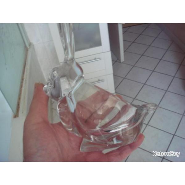 sculpture lapin en cristal de vannes hauteur 21 cm x 15 cm
