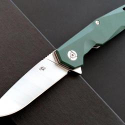 Couteau CH Knives Green Lame Acier D2 Manche G-10 Linerlock Clip CH1047GR