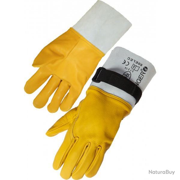 Sur-gants électriciens cuir pour gants isolants