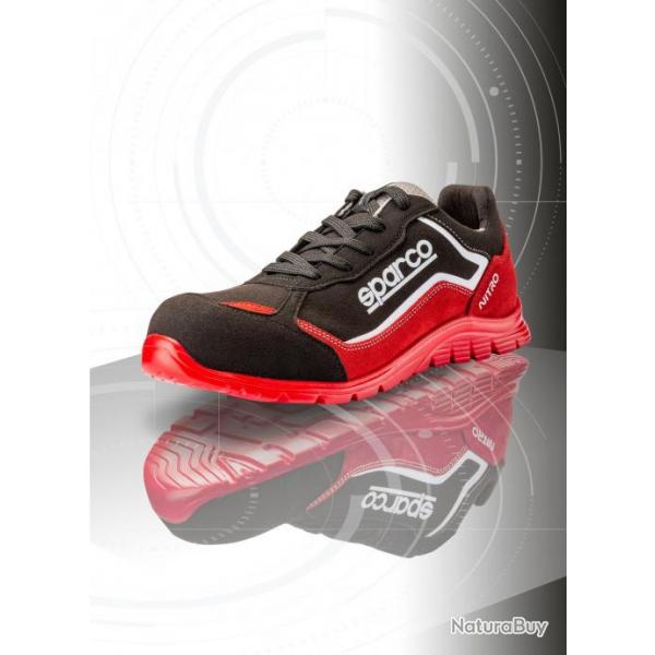 Chaussures de scurit basses S3 SRC Sparco Teamwork Nitro Noir Rouge