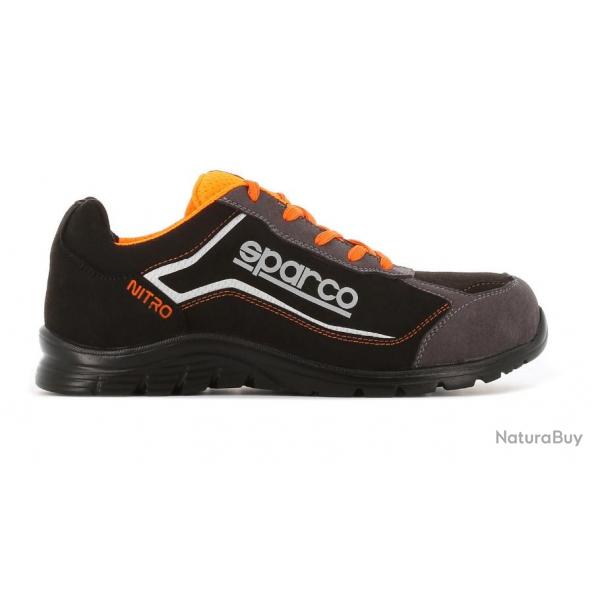 Chaussures de scurit basses S3 SRC Sparco Teamwork Nitro Noir Gris Orange