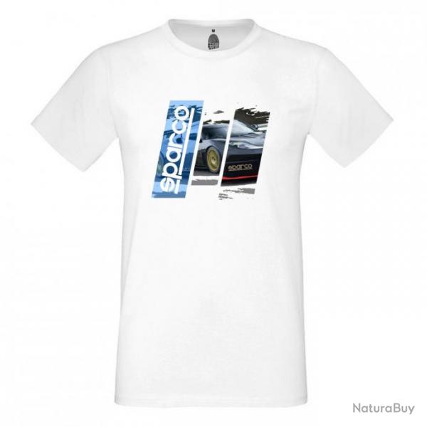 Collection de t shirts Sparco Teamwork 20 designs et coloris au choix Lotus Evora blanc