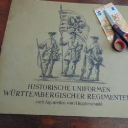 6 planches aquarelle Allemand Wurtemberg wurtembergischer Allemagne signées Kupferschmid 1799 1817