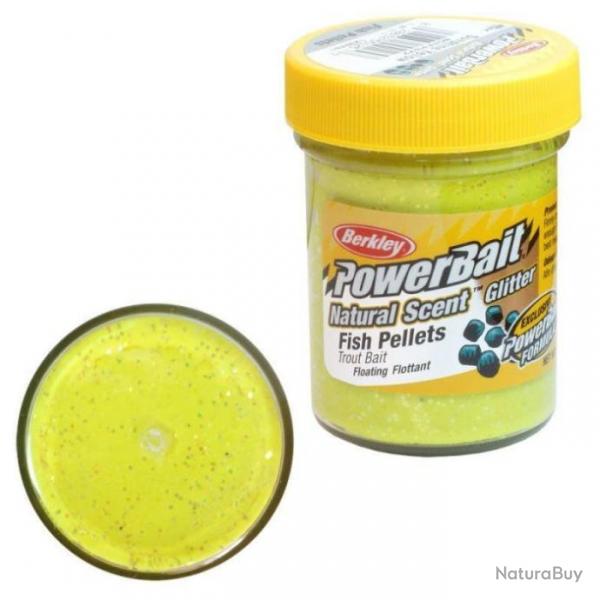 Pte  truite Berkley PowerBait Natural Scent Trout Bait Fromage / Gl - Pellet / Sunshine Yellow