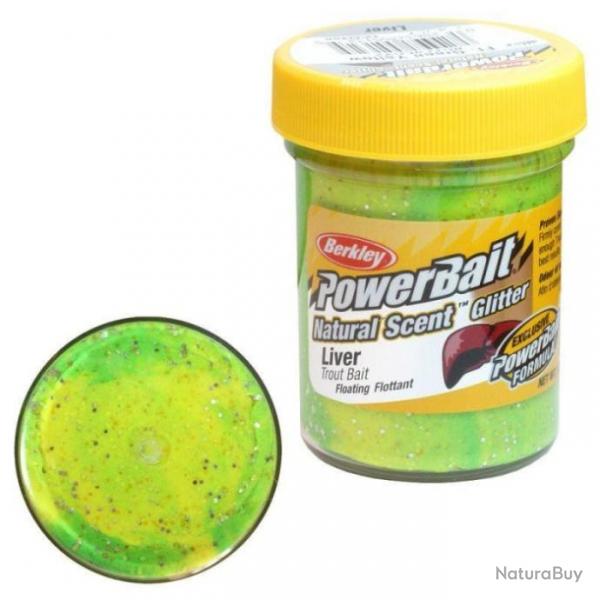 Pte  truite Berkley PowerBait Natural Scent Trout Bait Fromage / Gl - Foie / Fluo Green Yellow