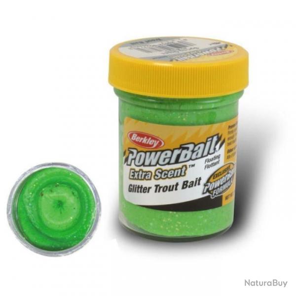 Pte  truite Berkley PowerBait Select Glitter Trout Bait Black Orang - Fluo Green Yellow