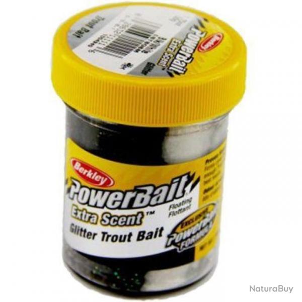 Pte  truite Berkley PowerBait Select Glitter Trout Bait Black Orang - Black White Twist