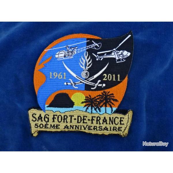 ECUSSON / Badge - SAG FORT DE FRANCE 50 ANS - HELICOPTERE - TOP+++ ! RARE+++ ! (V)