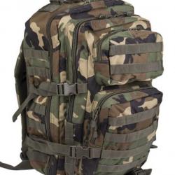 SAC A DOS D'ASSAUT US CAMOU WOODLAND EXTENSIBLE MULTIPOCHES 36 LITRES GRAND VOLUME AIRSOFT