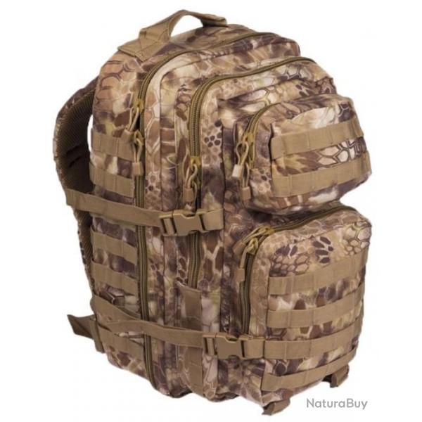 SAC A DOS D'ASSAUT US CAMOUFLAGE MANDRA TAN EXTENSIBLE MULTI POCHES 36 LITRES GRAND VOLUME AIRSOFT