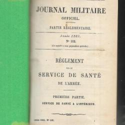 journal militaire officiel règlement sur le service de santé de l'armée 1883