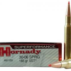 LOT DE 40 BALLES HORNADY SST SUPERFORMANCE 30 06    165GR OU 180GR   (2 boites de 20 munitions)