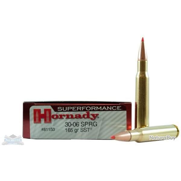 LOT DE 40 BALLES HORNADY SST SUPERFORMANCE 30 06    165GR OU 180GR   (2 boites de 20 munitions)