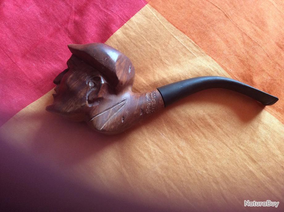 Pipe En Bois De Bruyere St Claude Avec Visage Sculpte Pas De Prix De Reserve Briquets Zippos Etc 5692035