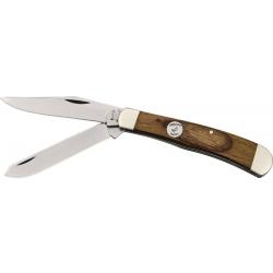 Couteau Bear & Son C254 Heritage Walnut Large Trapper 2 Lames Acier Carbone 1095 Made In USA BCC254