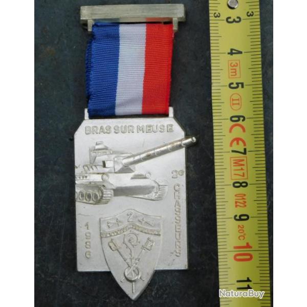 RARE MEDAILLE 2 REGIMENT DE CHASSEURS - BRAS SUR MEUSE - 1986