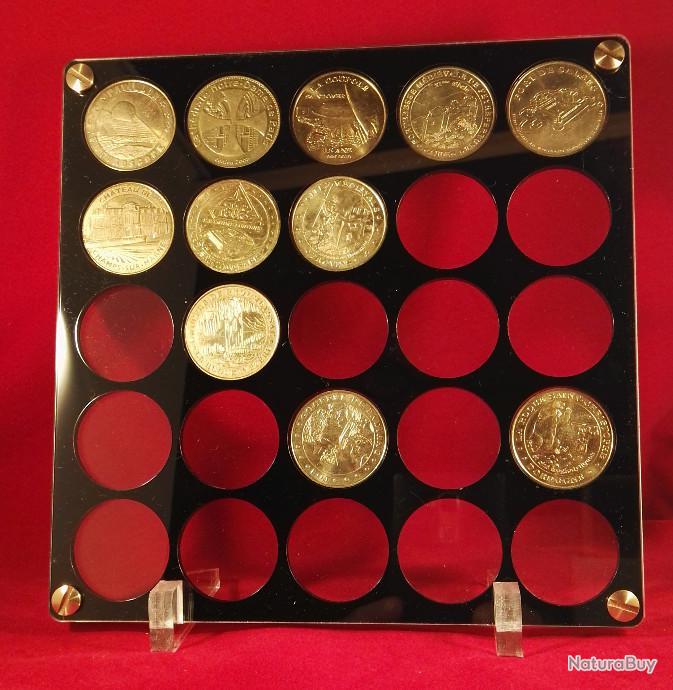 Présentoir Cadre Pièces De Monnaie Et Dollar – Vitrine Murale Militaire 28x35,6 Cm Pour 4 Billets + 4 Pièces