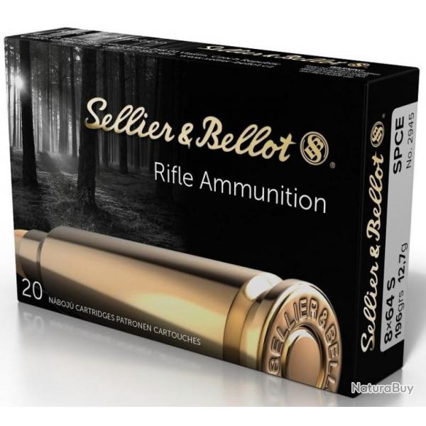 Munitions SELLIER&BELLOT 8x64s spce 196gr 12.7g par 20