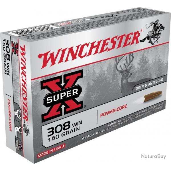 Munitions Winchester Power Core cal.308win 150gr 9,72g par 100