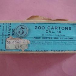 Lot de deux boîtes de 200 cartons de calibre 16 MANUFRANCE