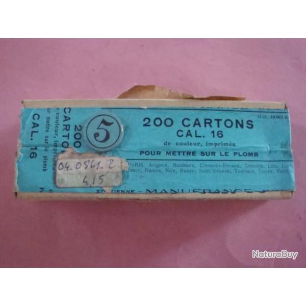 Lot de deux botes de 200 cartons de calibre 16 MANUFRANCE