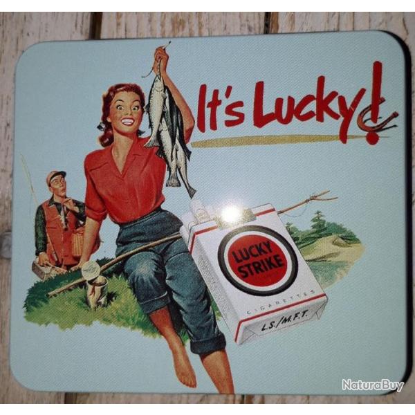 pche  la mouche SEXY PIN UP bote en tle LUCKY STRIKE Rare et Intacte !!!