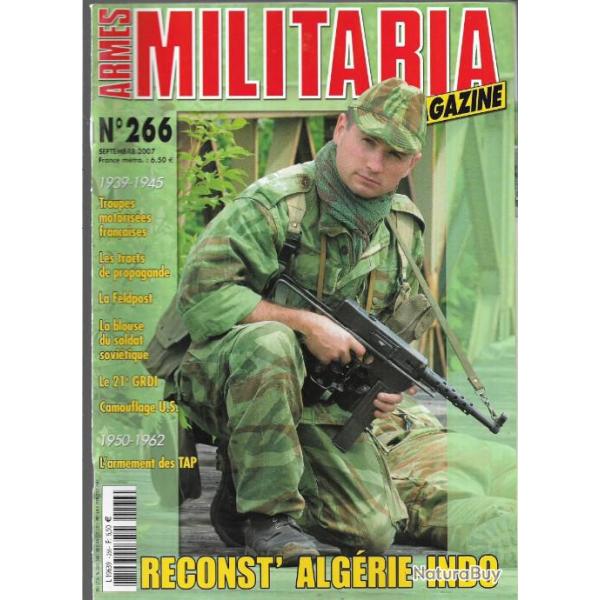 Militaria magazine 266 puis diteur, reconstitution algrie-indo, feldpost , armement tap