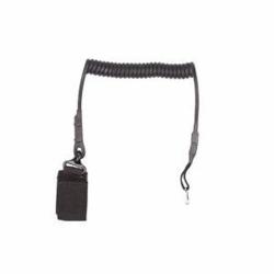 LANYARD CORDON DE SÉCURITÉ TACTIQUE FLEXIBLE NOIR POUR REPLIQUE DE POING A BILLE AIRSOFT