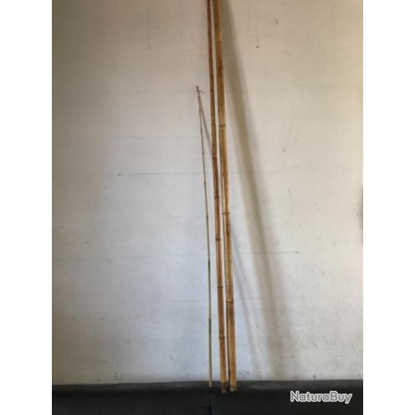 1 canne en bambou clair 3,50  m. Occasion.peche ancien Collection. dcoration