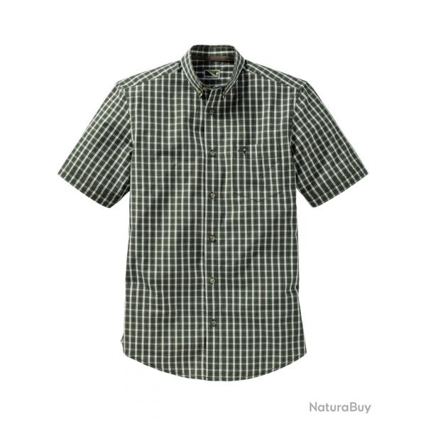 Chemise  manches courtes  carreaux Oxford (Couleur: Olive, Taille: M)
