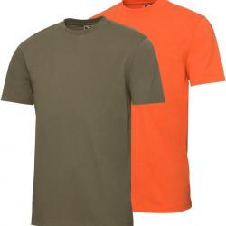 Pack de 2 t-Shirt orange/olive (Couleur: Orange / Oliv, Taille: 3XL)