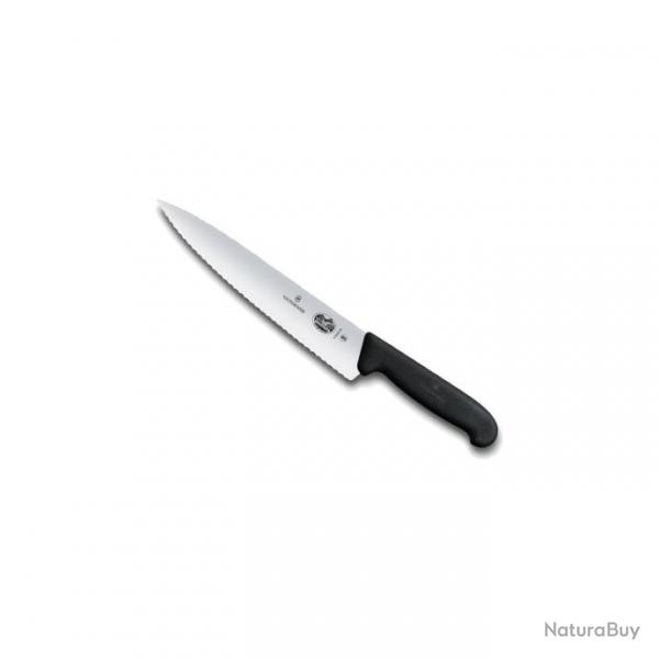 Victorinox - Couteau Decouper 25Cm Noir A Dents - 5.2033.25