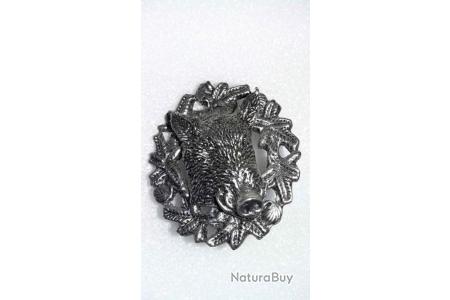 Superbe étain chasse chevreuil tête broche pin