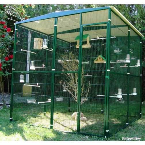 Voliere 4m² voliere jardin 2m x 2m x2m XXL exterieur cage oiseau canari  perruche cielterre-commerce
