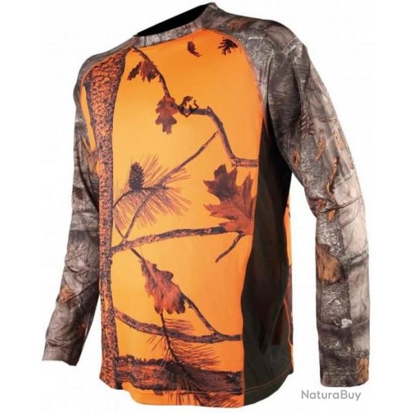Tee shirt manches longues camouflage orange 3DX SOMLYS