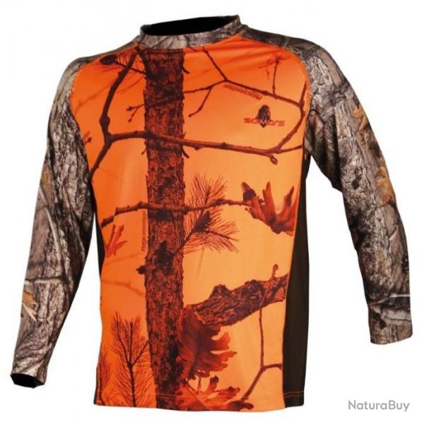 Tee shirt manches longues camouflage orange 3DX SOMLYS