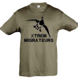 Tee shirt enfant kaki colvert XTREM MIGRATEURS