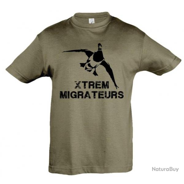 Tee shirt enfant kaki colvert XTREM MIGRATEURS