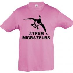 Tee shirt enfant rose colvert XTREM MIGRATEURS