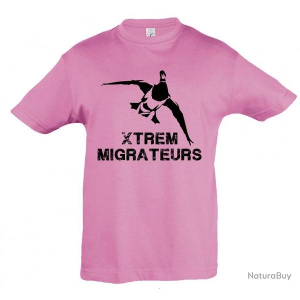 Tee shirt enfant rose colvert XTREM MIGRATEURS