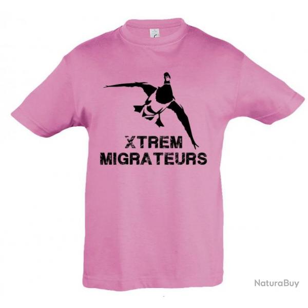 Tee-shirt enfant rose colvert XTREM MIGRATEURS-12 ans