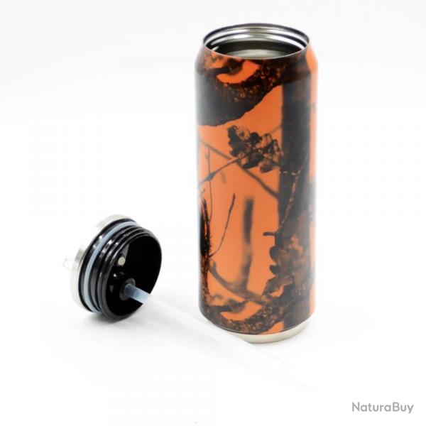 Canette Isotherme 500ml camouflage orange  7cm H19 cm