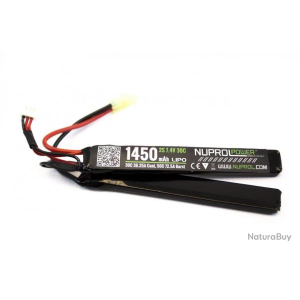 Batterie LiPo 2 lments 7,4 v/1450 mAh 30C 1450 mAh 30C - Connecteurs Mini Tamiya-A63241