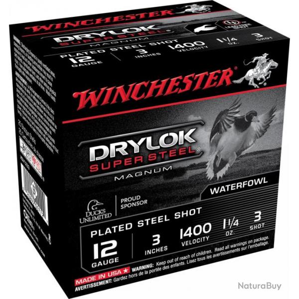 Cartouches Winchester Drylock Acier nickel Cal. 12 76 12 70 cal. 12 76 Acier Nickel MWA5123
